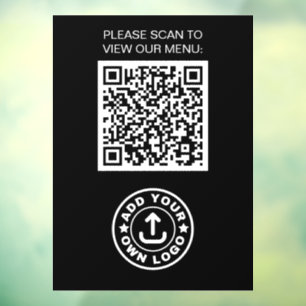 Autocollant Pour Fenêtre Logo de code QR noir moderne simple et professionn