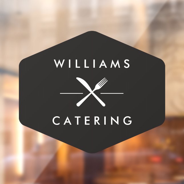 Autocollant Pour Fenêtre Logo de couteau fourche croisés rustique (Feuille 2)