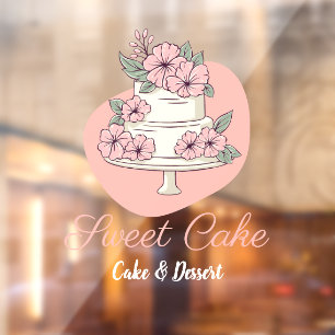 Autocollant Pour Fenêtre Logo de gâteau de boulangerie de gâteau sucré & de