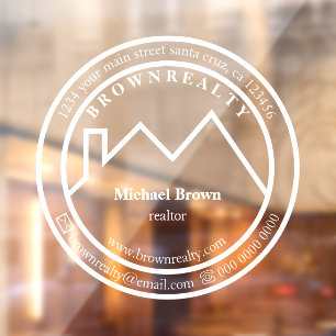 Autocollant Pour Fenêtre Logo de l'agent immobilier du toit