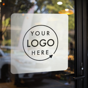 Autocollant Pour Fenêtre Logo de l'entreprise   Carré gris personnalisé pou