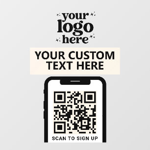Autocollant Pour Fenêtre Logo de l'entreprise de code QR Moderne Minimalist