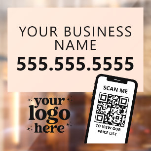 Autocollant Pour Fenêtre Logo de l'entreprise de code QR Moderne Minimalist
