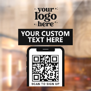 Autocollant Pour Fenêtre Logo de l'entreprise de code QR Moderne Minimalist