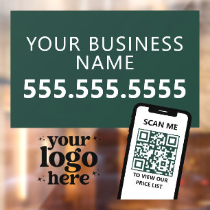 Autocollant Pour Fenêtre Logo de l'entreprise en code QR Moderne Minimalist