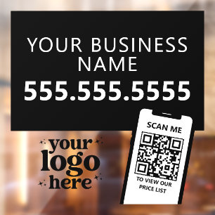 Autocollant Pour Fenêtre Logo de l'entreprise en code QR Vinyle rouge minim