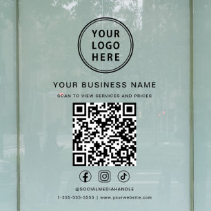 Autocollant Pour Fenêtre Logo de l'entreprise Scannez pour voir le code QR