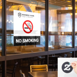 Autocollant Pour Fenêtre Logo de l'ID entreprise   Pas de tabac