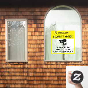 Autocollant Pour Fenêtre Logo de l'ID entreprise   Surveillance vidéo