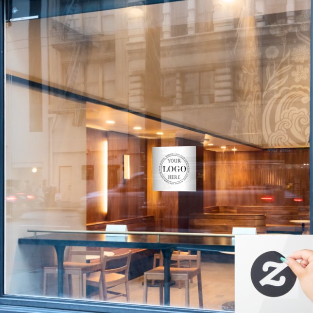 Autocollant Pour Fenêtre Logo de médias sociaux à fond gris flou pour entre (Fenêtre de café)