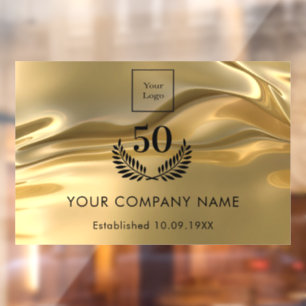 Autocollant Pour Fenêtre Logo de métal doré années de service commercial