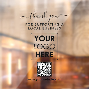 Autocollant Pour Fenêtre Logo de remerciement pour entreprise locale Bienve