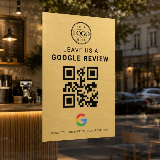 Autocollant Pour Fenêtre Logo de révision Google Gold  (Créateur téléchargé)