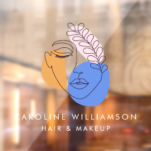 Autocollant Pour Fenêtre Logo de société d'art en ligne de visage abstrait 