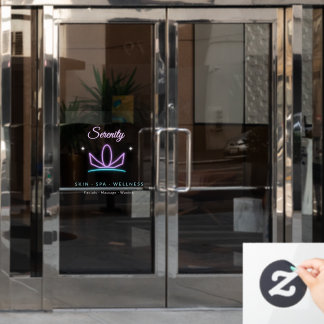 Autocollant Pour Fenêtre Logo de soins de peau et de bien-être du spa Lotus