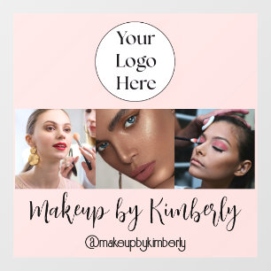 Autocollant Pour Fenêtre Logo de studio de maquillage photo en écriture ros