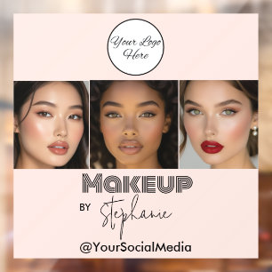 Autocollant Pour Fenêtre Logo de studio de maquillage photo en écriture ros