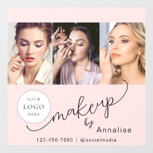 Autocollant Pour Fenêtre Logo de studio de maquillage photo en écriture ros