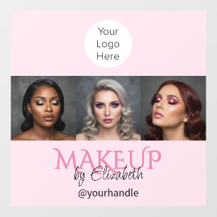 Autocollant Pour Fenêtre Logo de studio de maquillage photo en écriture ros