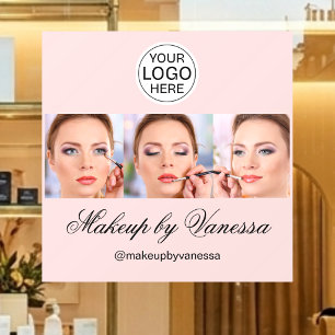 Autocollant Pour Fenêtre Logo de studio de maquillage photo en écriture ros
