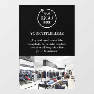 Autocollant Pour Fenêtre Logo d'entreprise Black Professional Photo promoti