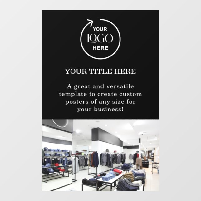 Autocollant Pour Fenêtre Logo d'entreprise Black Professional Photo promoti (Feuille)