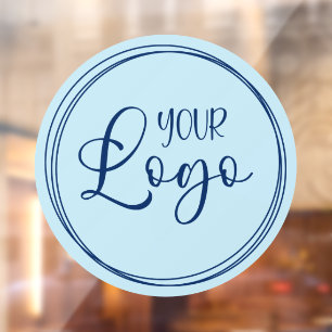 Autocollant Pour Fenêtre Logo d'entreprise Cercle Bleu Clair