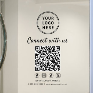 Autocollant Pour Fenêtre Logo d'entreprise Connectez-vous avec nous Créez v