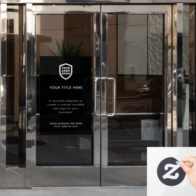 Autocollant Pour Fenêtre Logo d'entreprise | Créez votre propre Noir modern (Porte de bureau)