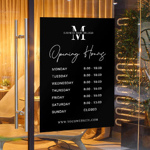 Autocollant Pour Fenêtre Logo d'entreprise minimaliste noir et blanc - Heur