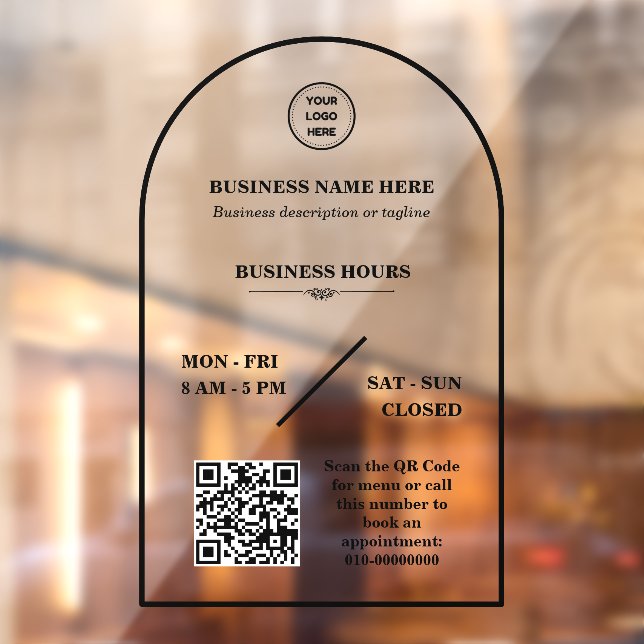 Autocollant Pour Fenêtre Logo d'entreprise personnalisé Ouvrir la porte des (Feuille 2)