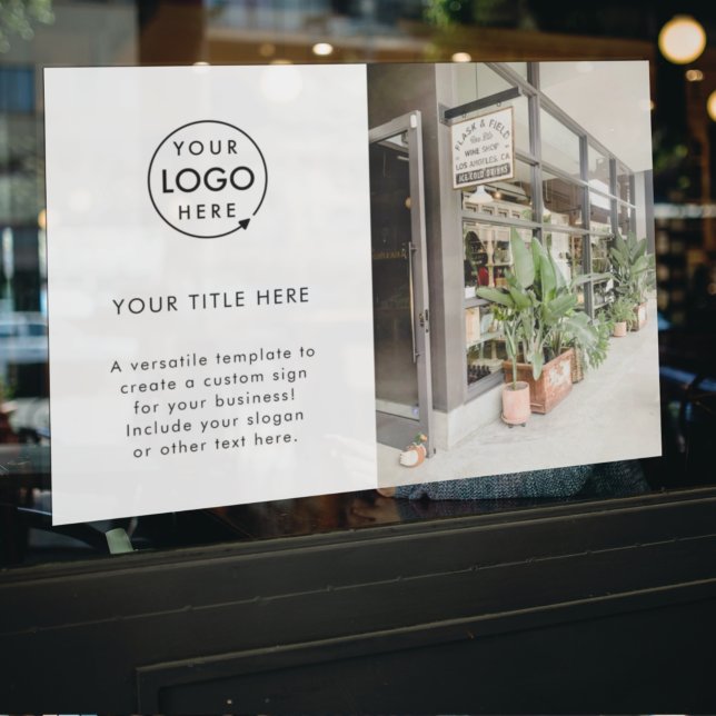 Autocollant Pour Fenêtre Logo d'entreprise | Photo promotionnelle Simple Bl (Créateur téléchargé)