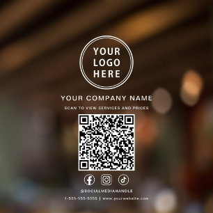 Autocollant Pour Fenêtre Logo d'entreprise Réseaux sociaux Créez votre code
