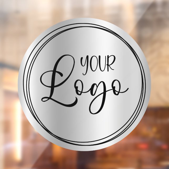 Autocollant Pour Fenêtre Logo d'entreprise Silver Light Gray Circle (Feuille 2)