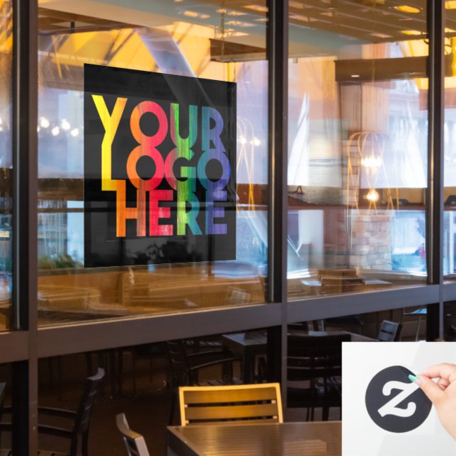 Autocollant Pour Fenêtre Logo d'entreprise simple en noir (Fenêtre du restaurant)