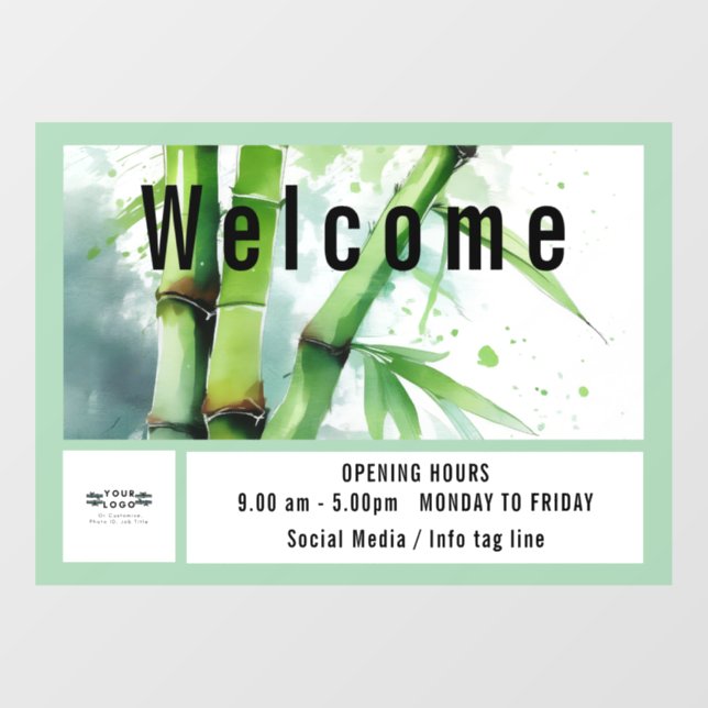 Autocollant Pour Fenêtre Logo des heures d'ouverture Porte d'accueil / Clin (Feuille)