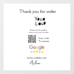 Autocollant Pour Fenêtre logo du site Web d'analyse de code QR d'avis Googl