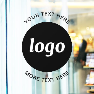 Autocollant Pour Fenêtre Logo et texte simple pour les entreprises