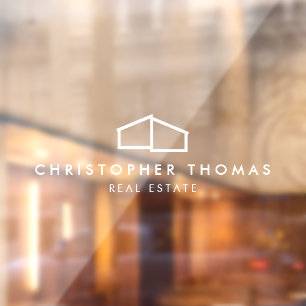 Autocollant Pour Fenêtre Logo Immobilier Moderne Maison