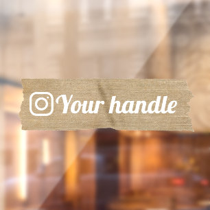Autocollant Pour Fenêtre Logo Instagram personnalisable Rustique