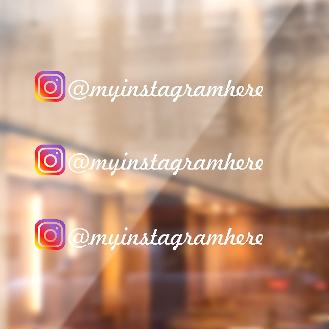 Autocollant Pour Fenêtre Logo Instagram personnalisé Nom du gestionnaire de (Feuille 2)