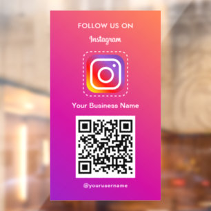 Autocollant Pour Fenêtre Logo Instagram Professionnel Suivez-Moi Qr Code