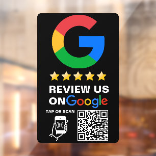 Autocollant Pour Fenêtre Logo noir personnalisé moderne et code QR pour avi