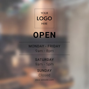 Autocollant Pour Fenêtre Logo Open Modern Professional Clouage de fenêtre