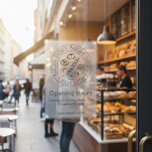 Autocollant Pour Fenêtre Logo personnalisé des heures d'ouverture d'une bou