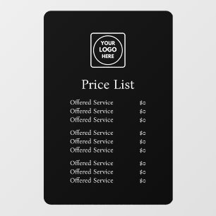Autocollant Pour Fenêtre Logo personnalisé noir   Affichage de prix minimal