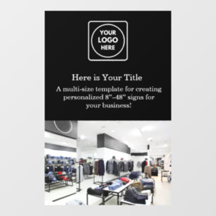 Autocollant Pour Fenêtre Logo personnalisé noir Fenêtre d'affaires person