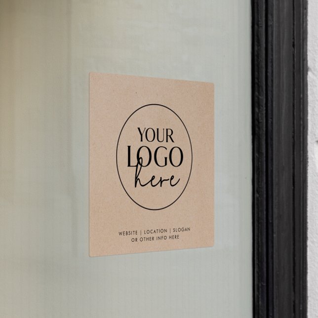 Autocollant Pour Fenêtre Logo personnalisé sur mesure Chic Faux Kraft Busin (Créateur téléchargé)