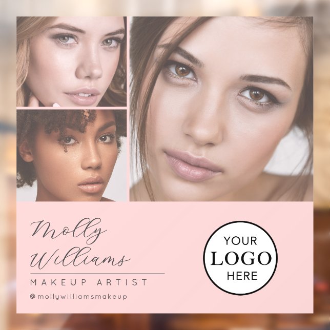 Autocollant Pour Fenêtre Logo Photo de Studio de Maquillage à l'écriture ro (Feuille 2)