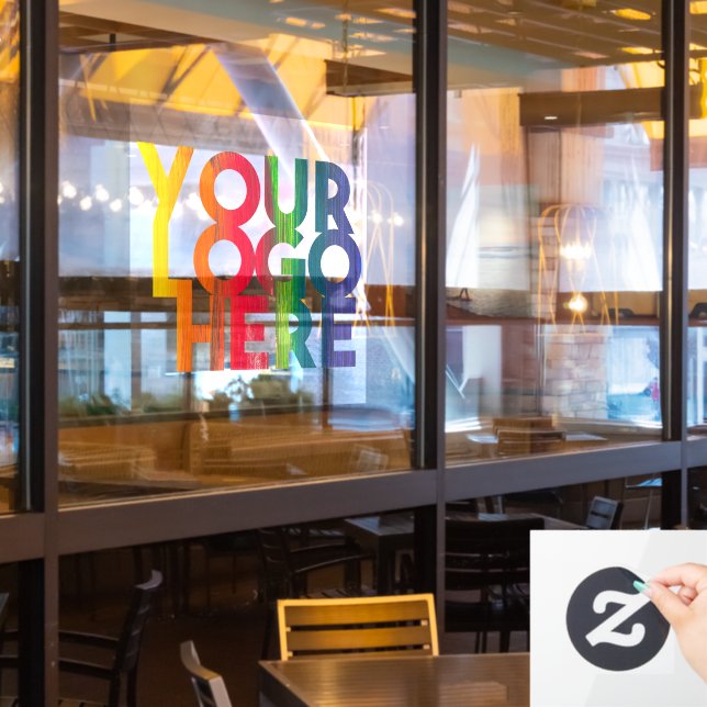 Autocollant Pour Fenêtre Logo simple d'entreprise à fond transparent (Fenêtre du restaurant)